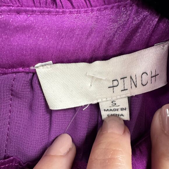 Pinch Purple Sleeveless Ruffle Mock Neck Tiered Mini Dress Womens Small - Picture 6 of 6